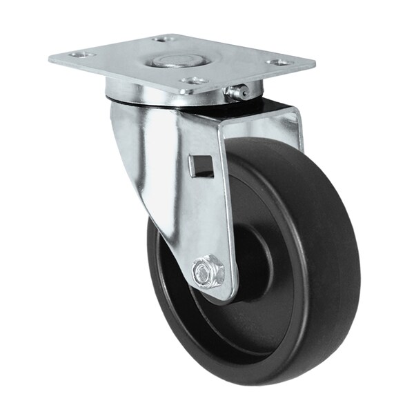 4"x1.25" Light Duty Polyolefin (Plastic) Wheel, Swivel Caster, 300